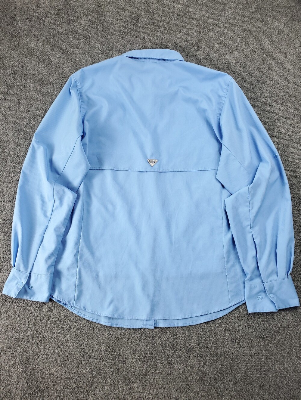 Columbia PFG Fishing Shirt Womens XL Snap Up Vented Roll Sleeve Blue Button Up - Picture 3 of 12